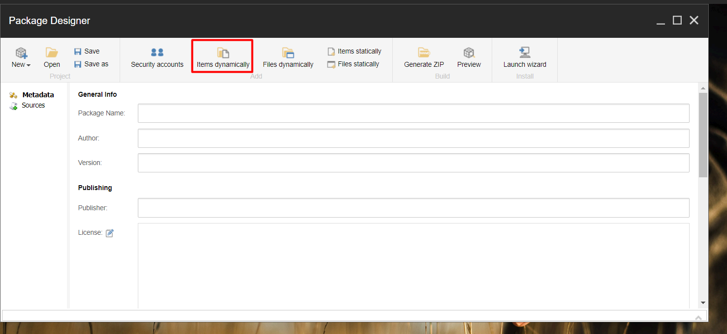 Create-Dynamic-Sitecore-Package